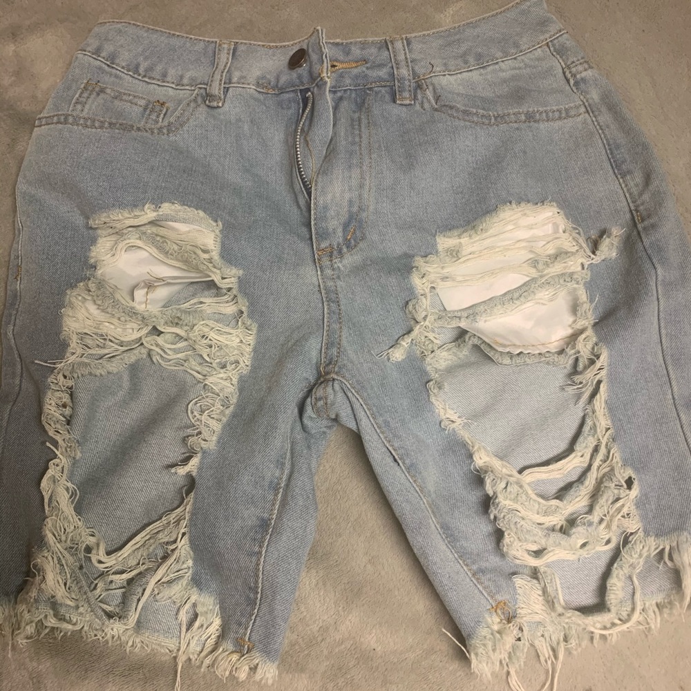 Ripped Jean Shorts